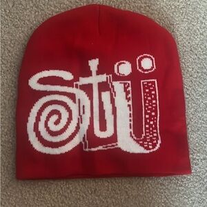 Stussy red skullcap